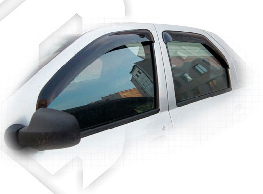 картинка Дефлекторы окон для Renault Logan I (2004 - 2015) Седан / Универсал (Накладные) Премиум от магазина CarAutoStudio.ru
