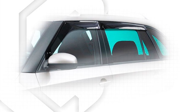 картинка Дефлекторы окон для Skoda Fabia II (5J) (2007 - 2014) Универсал  (Накладные) - (Германия) от магазина CarAutoStudio.ru