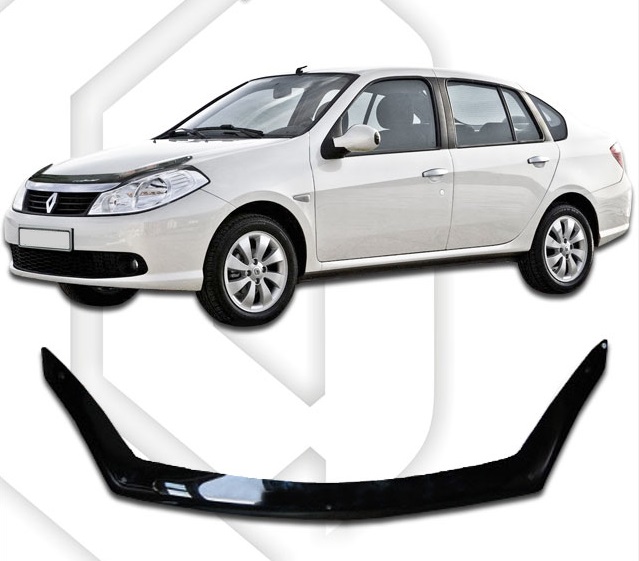 картинка Дефлектор капота для Renault Symbol II (2008 - 2012) Премиум от магазина CarAutoStudio.ru