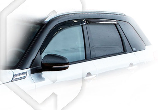 картинка Дефлекторы окон для Suzuki Vitara II (2014 +) 5 дверей (Накладные) Премиум от магазина CarAutoStudio.ru