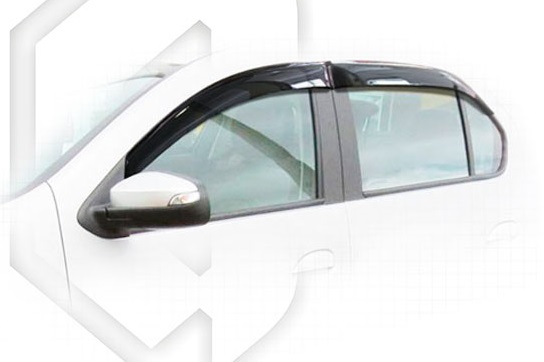 картинка Дефлекторы окон для Renault Logan II (2012 +) Седан (Накладные) Премиум от магазина CarAutoStudio.ru