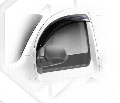 картинка Дефлекторы окон для Renault Kangoo II Рестайлинг (2013 +) (Накладные) Премиум от магазина CarAutoStudio.ru