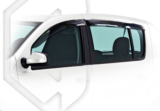 картинка Дефлекторы окон для Renault Sandero I (2009 - 2014) Хэтчбек (Накладные) Премиум от магазина CarAutoStudio.ru