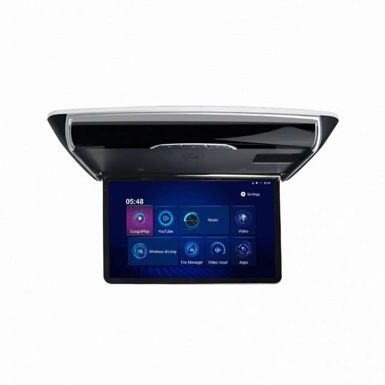 картинка Моторизированный потолочный монитор - Смарт ТВ 15,6" HD Android (черный) от магазина CarAutoStudio.ru